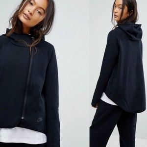 NIKE Black Asymmetrical Zip Hoodie - Size Small